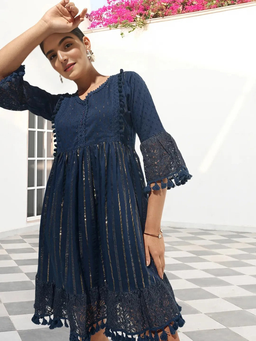 Ishin Women Navy Dress