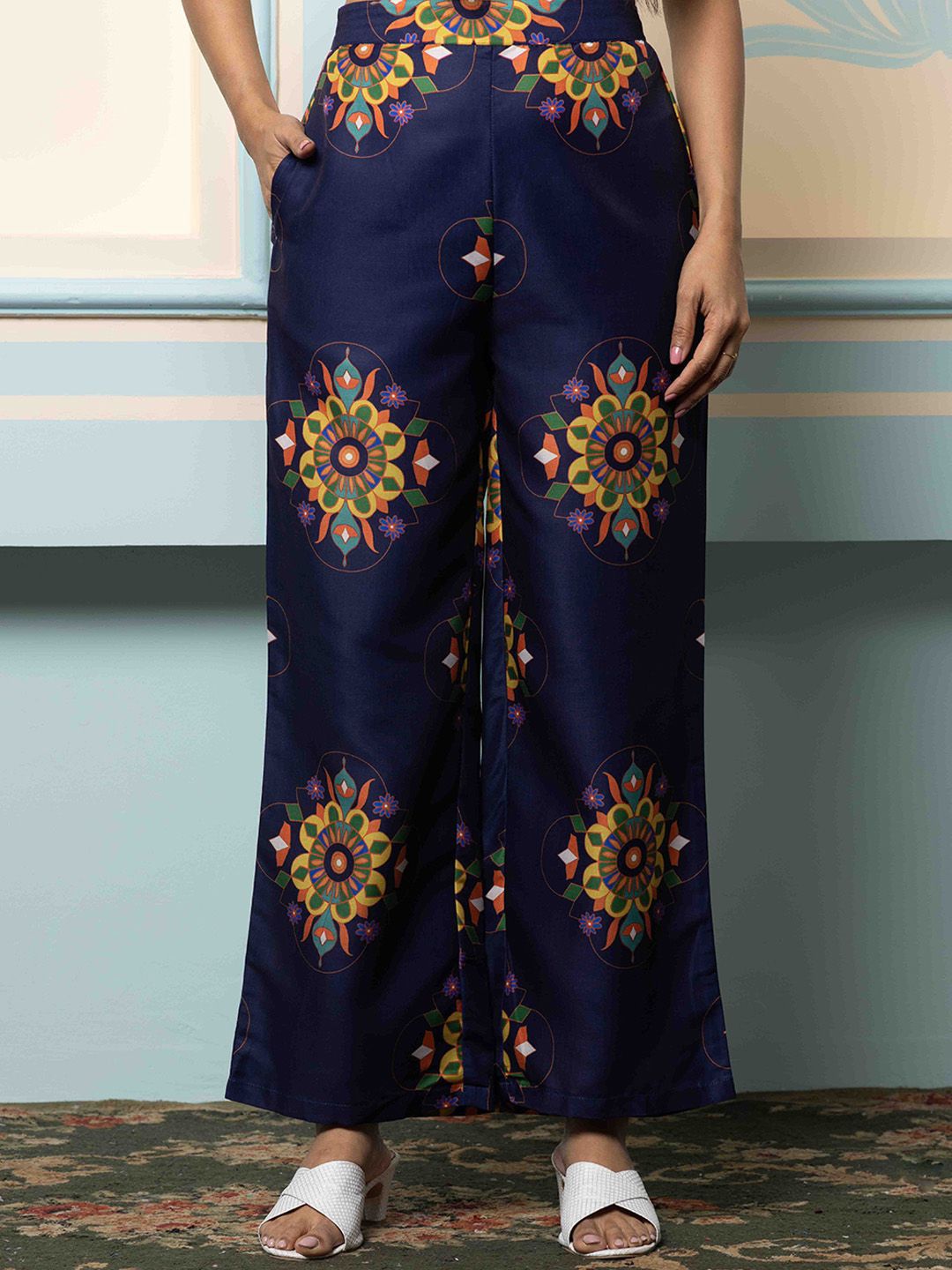 Soft Polyester Multi-Colored Floral Printed A-Line Kurta Set with Straight Bottom and Sheer Dupatta