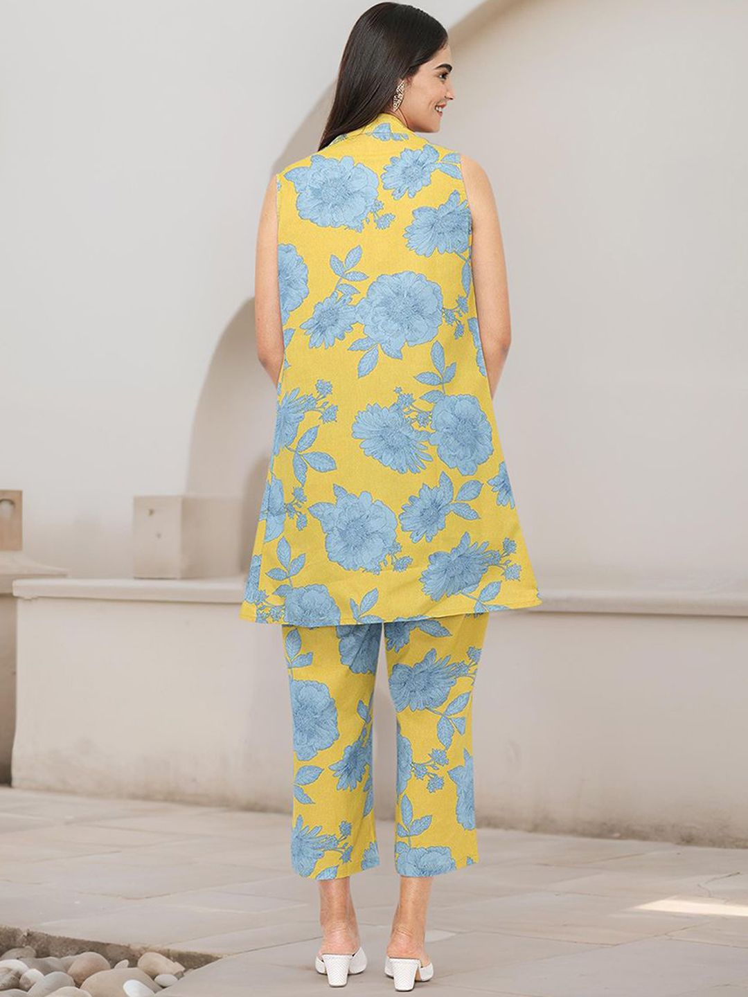 Comfy Pure Cotton Yellow Floral Printed Co-ords Set