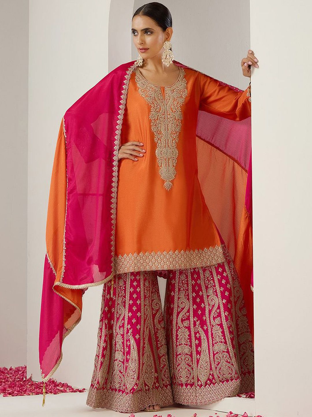 Mulakaat zari embroided shahara Set