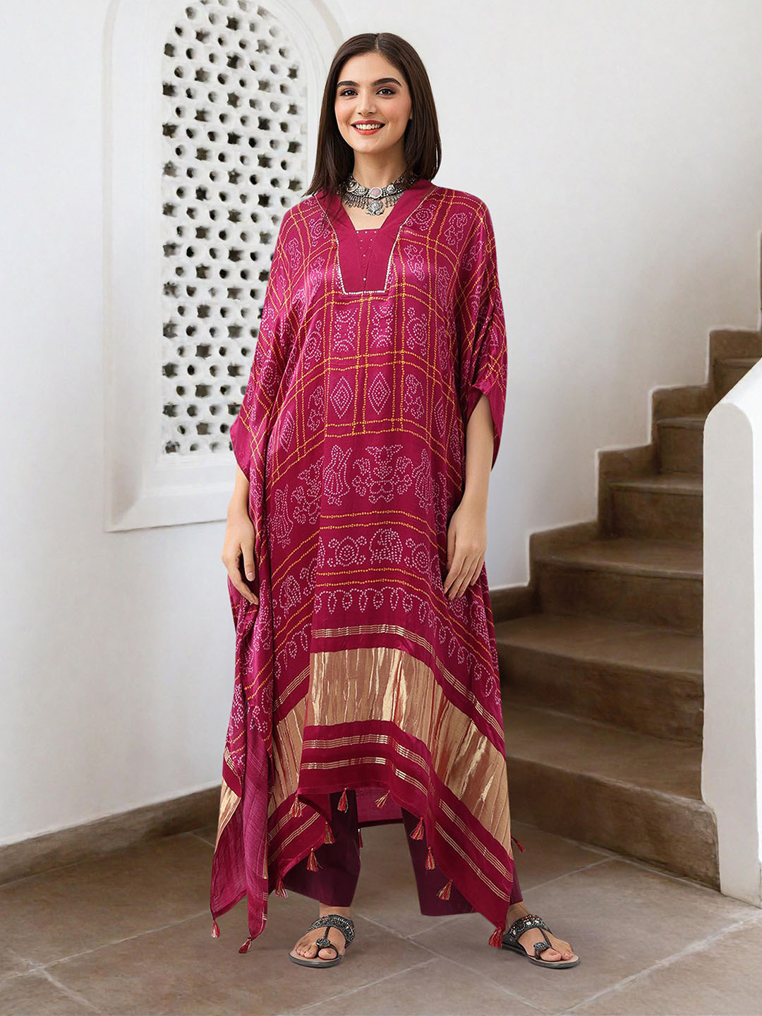 ISHIN Women RED Viscose Dress