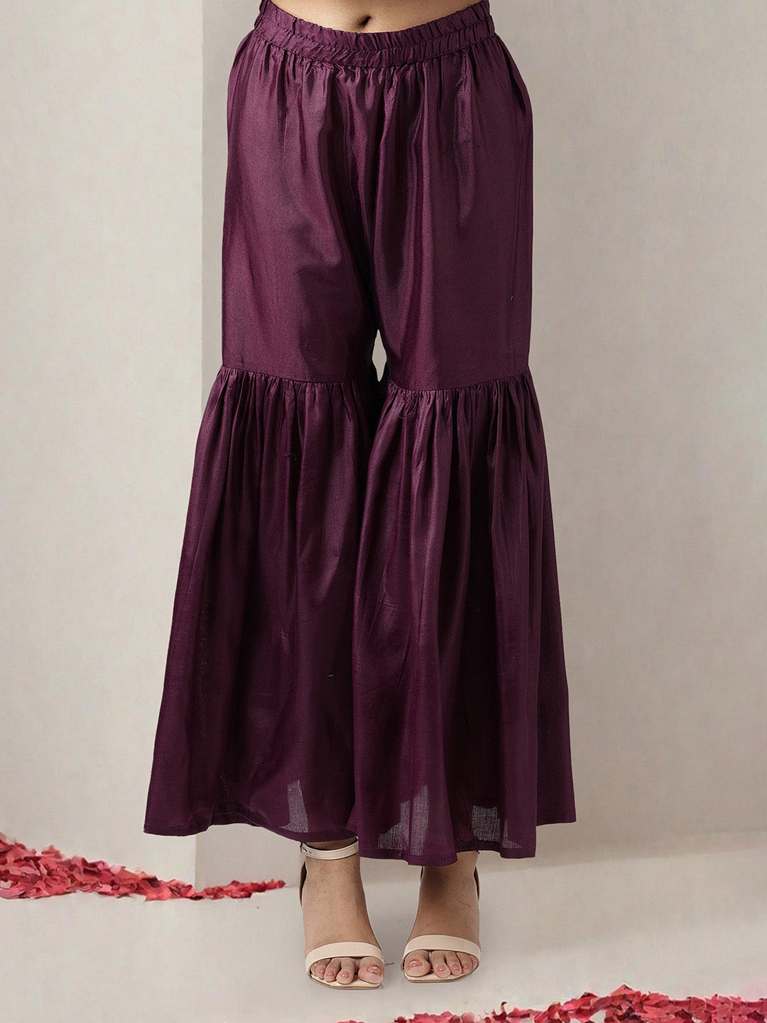 Women Purple Kurta Set with Dupatta