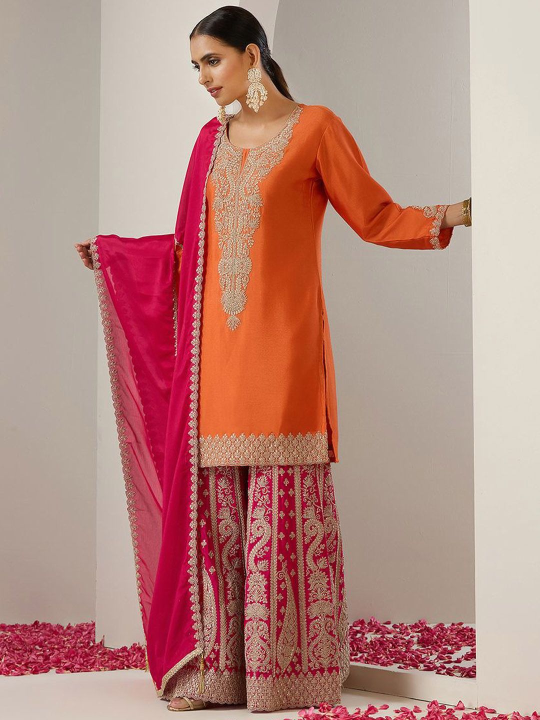 Mulakaat zari embroided shahara Set