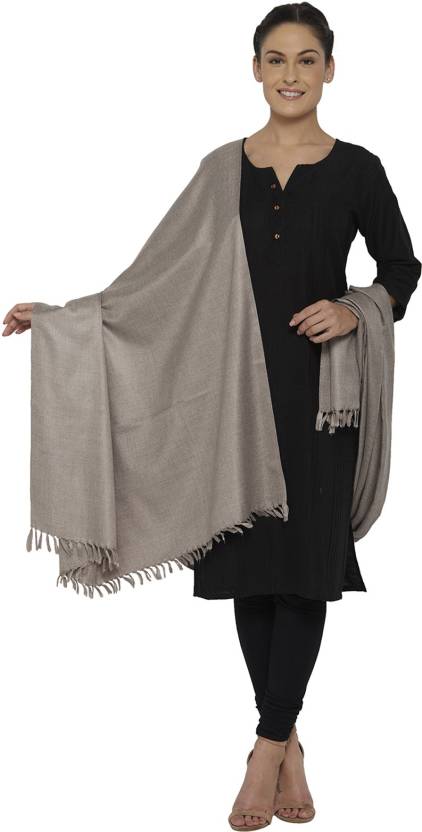 Ishin Acrylic Solid Women's Shawl  (Brown)