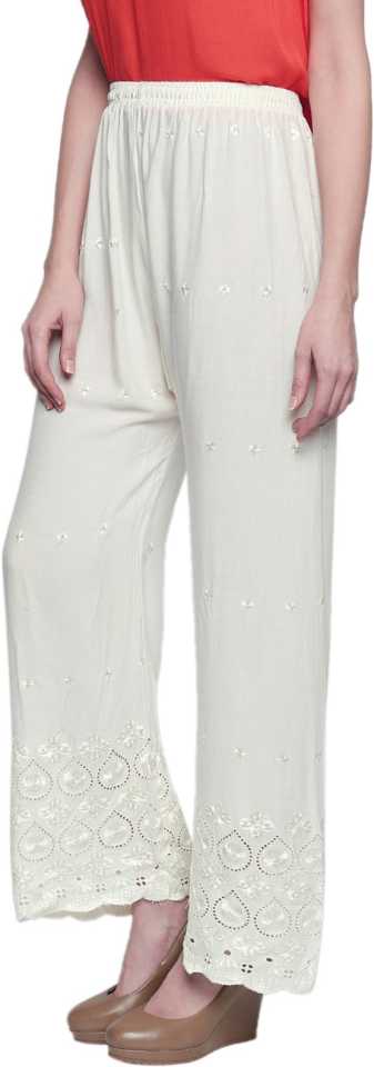 Ishin Flared Women's Cream Trousers