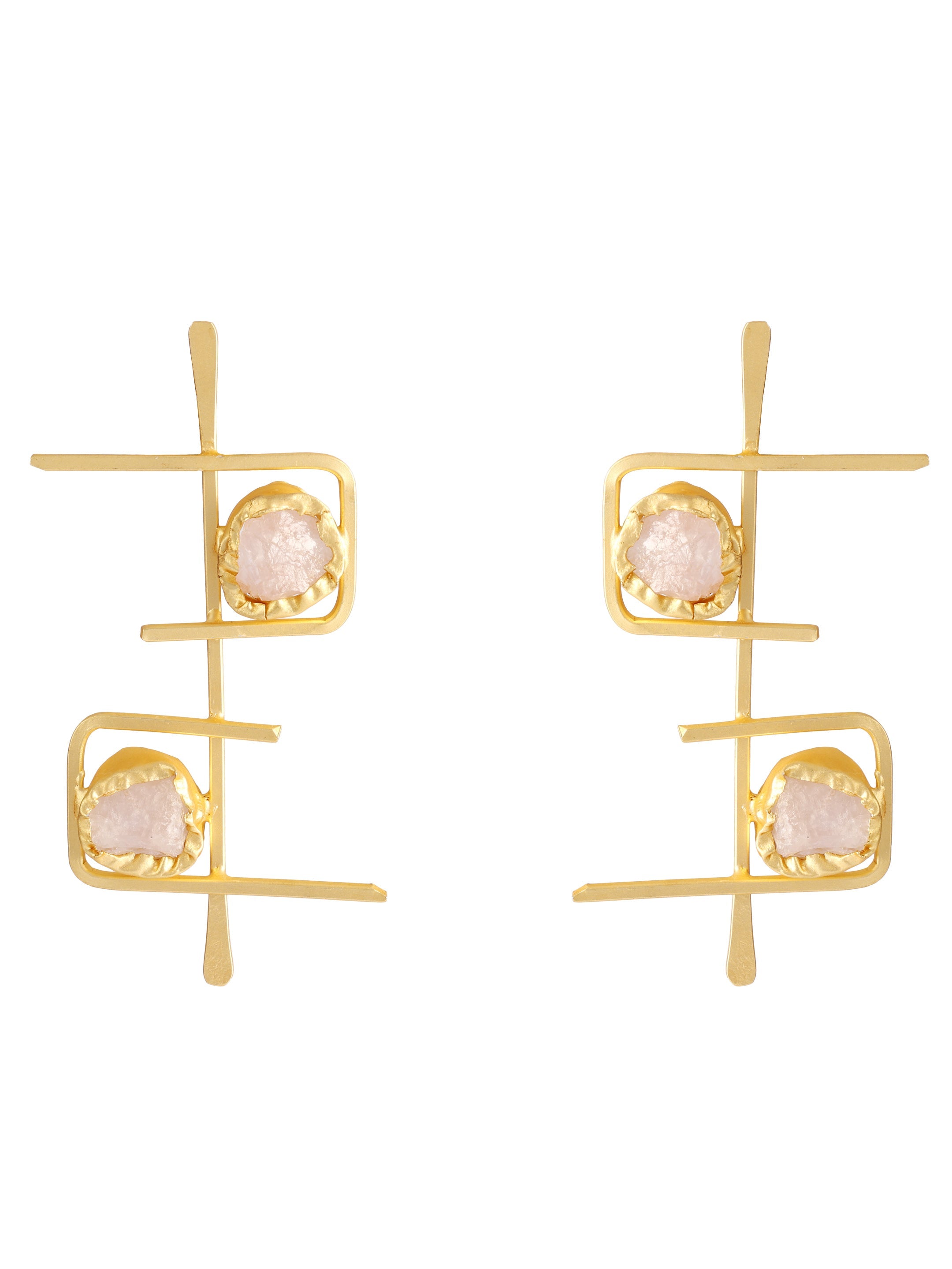 Ishin Gold Plated Fancy Stone Stud