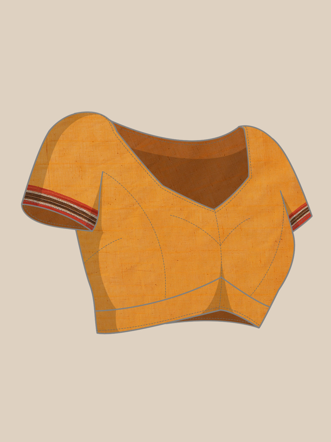 Ishin Women's Cotton Blend Mustard Solid Woven Pochampally Saree With Blouse Piece