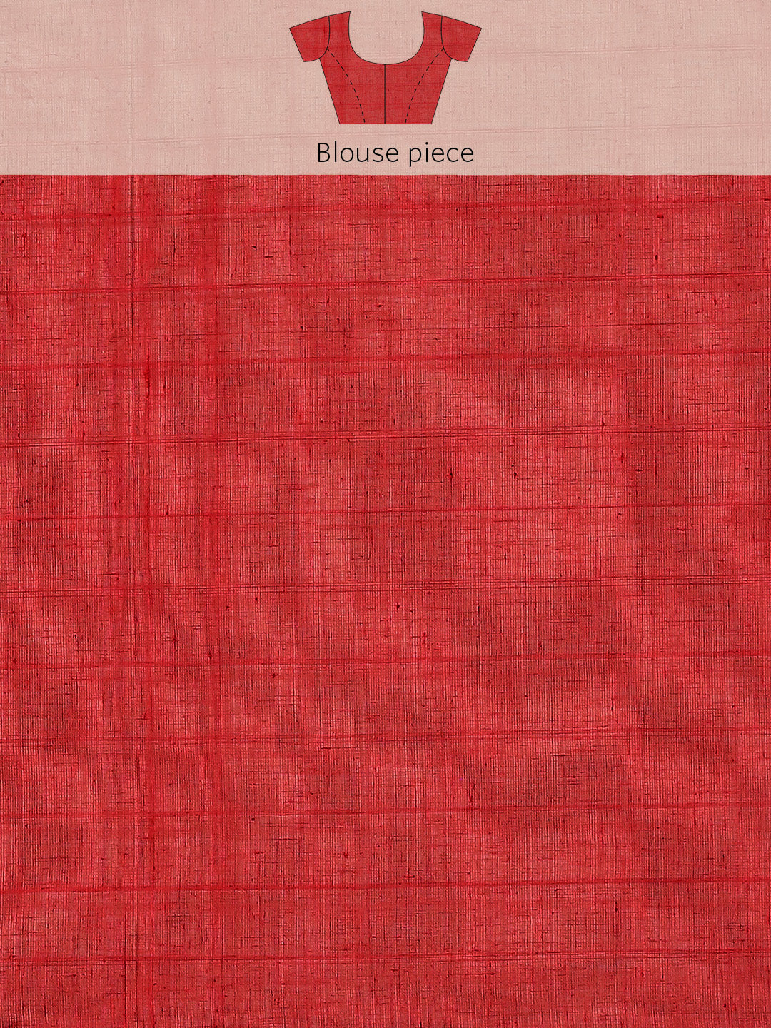 Ishin Women's Cotton Blend Red Solid Woven Pochampally Saree With Blouse Piece