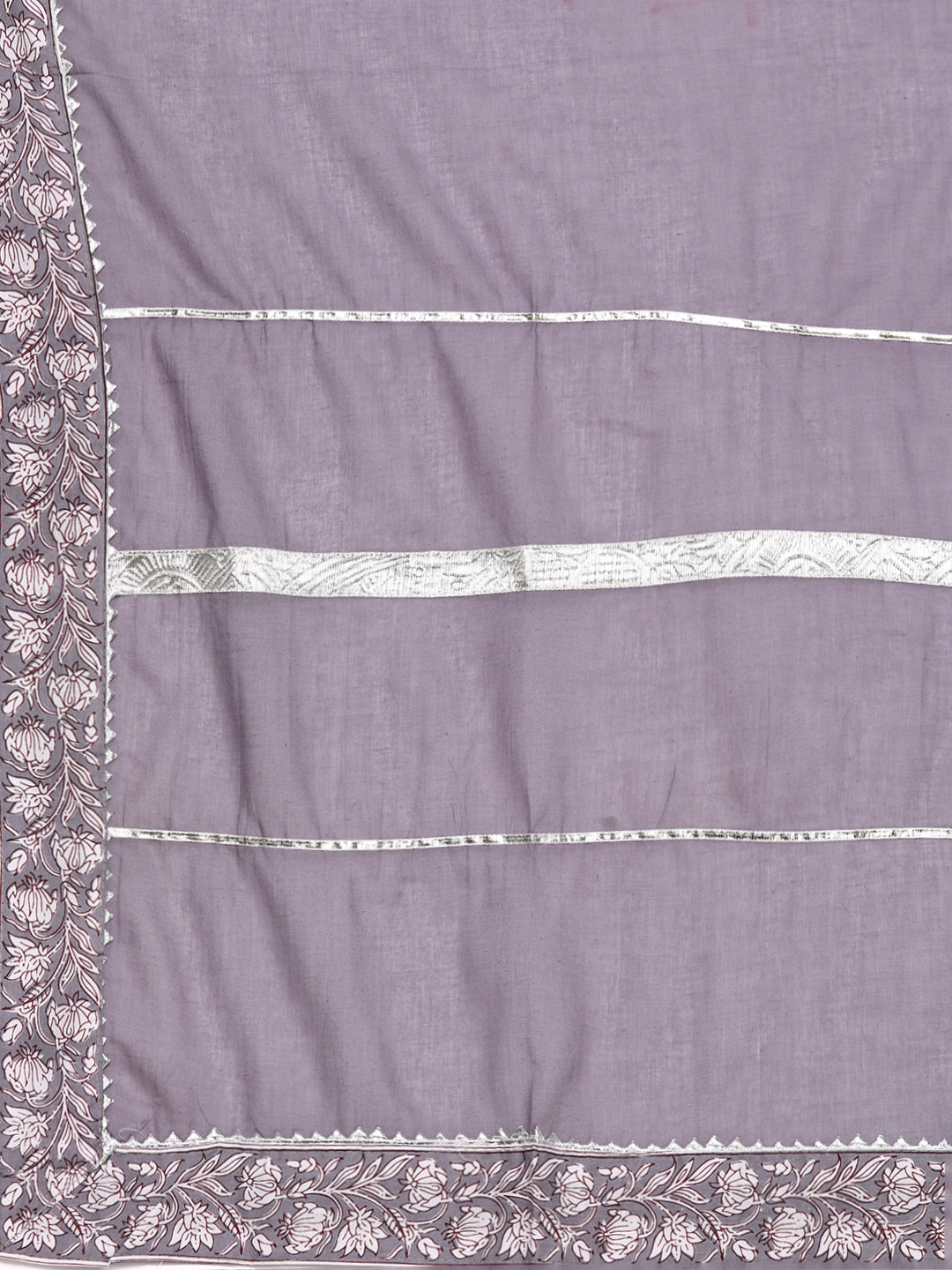 Ishin Women's Purple Yoke Embellished Anarkali Kurta with Trouser & Dupatta