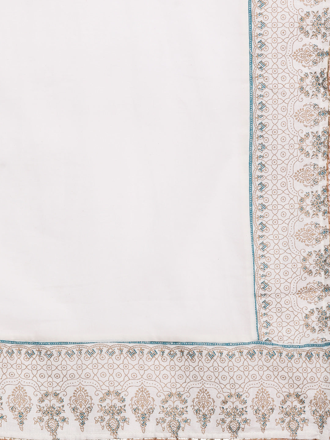 Ishin Women's Off White Embroidered A-line Kurta with Sharara & Dupatta