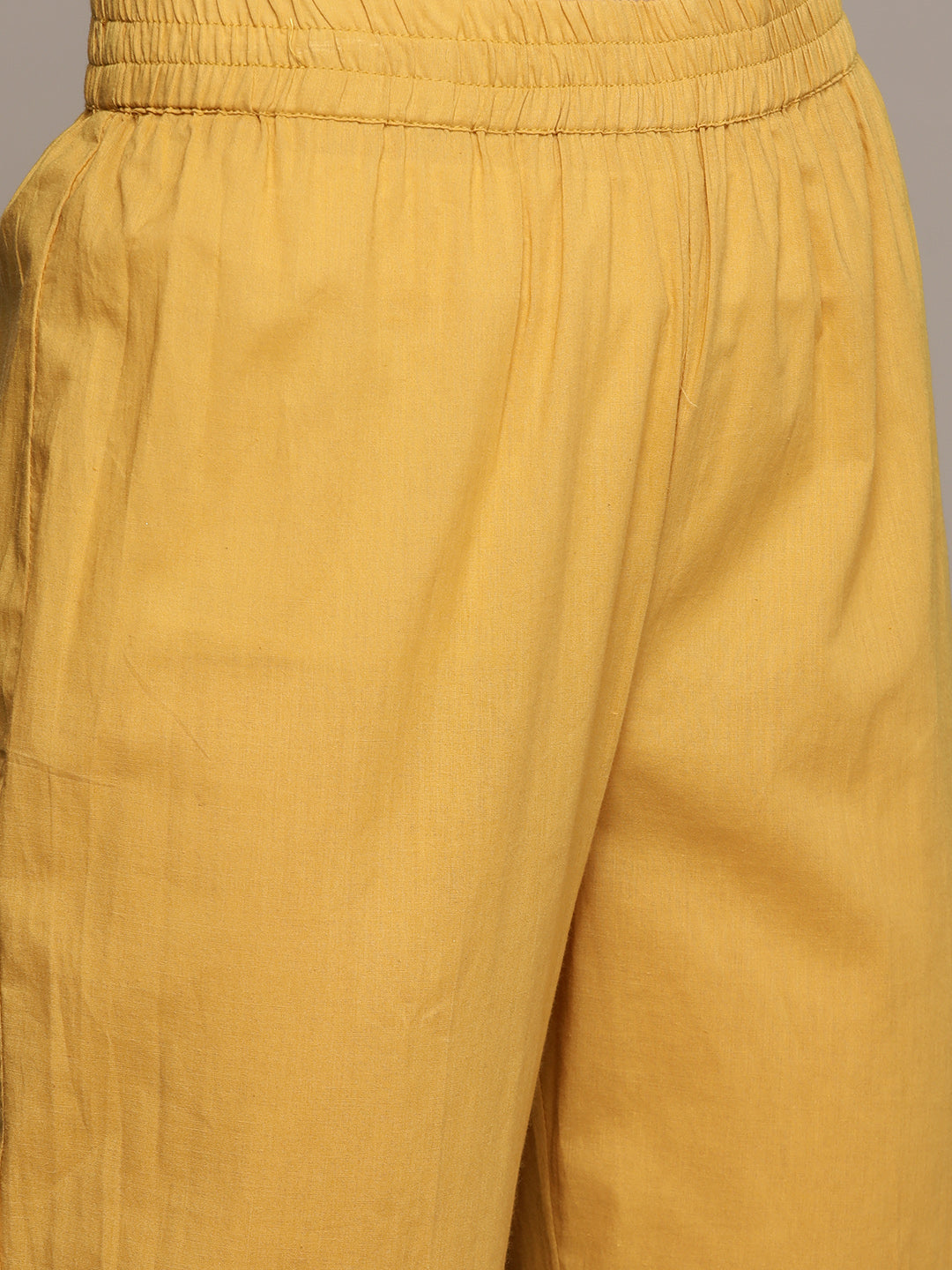 Ishin Women's Cotton Multicolor Yoke Design A-Line Kurta With Trouser & Dupatta