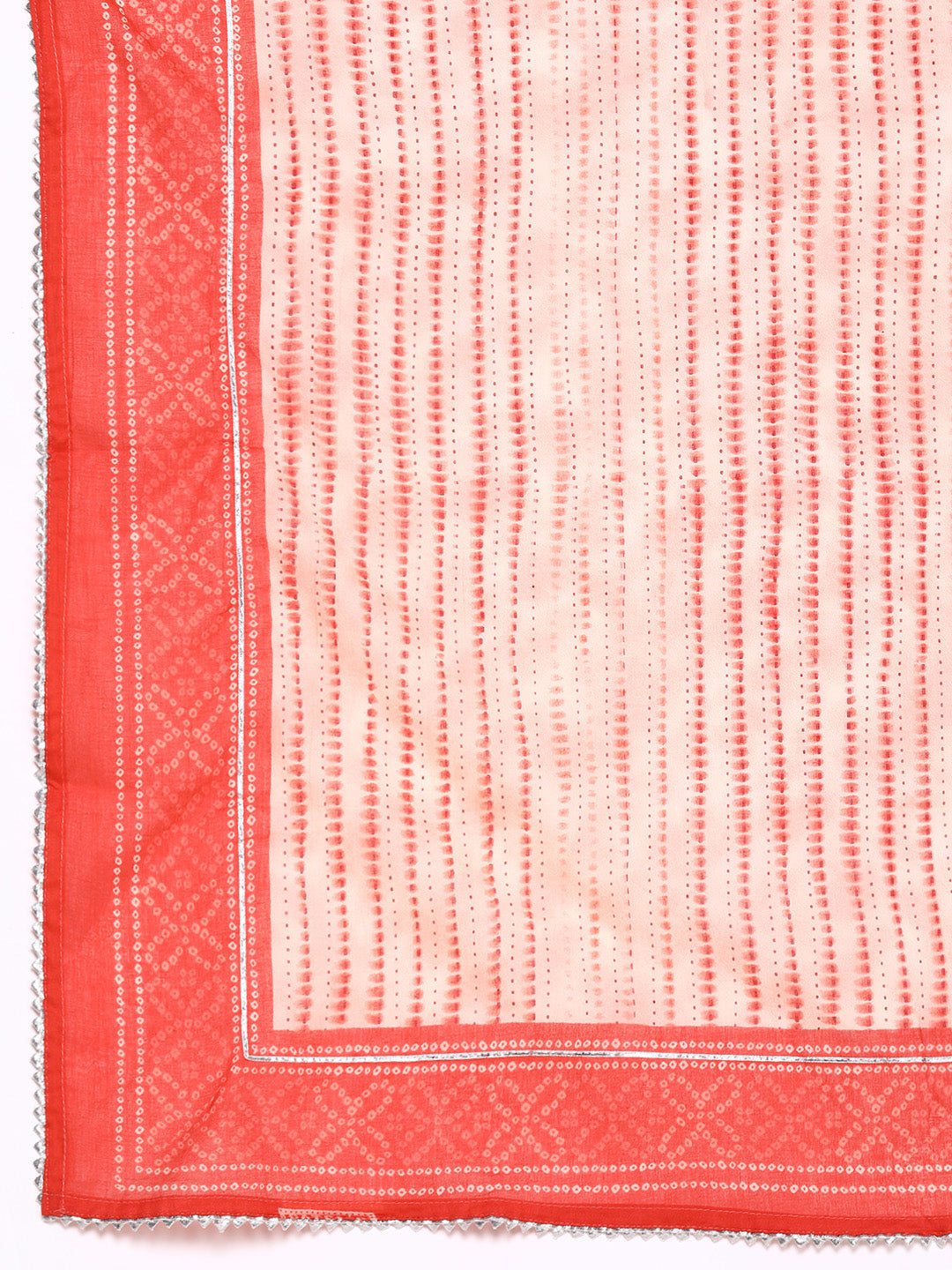 Ishin Women's Peach Zari Embroidered A-Line Kurta with Palazzo & Dupatta
