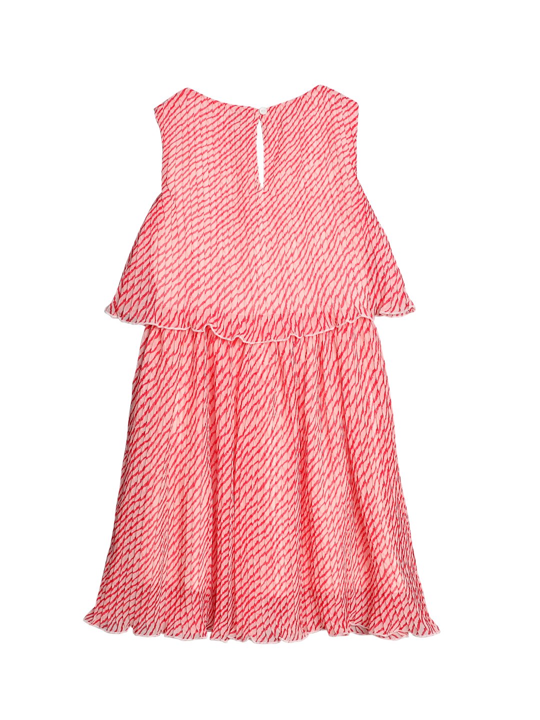 Ishin Girls Polyester Pink Printed Flared Dress