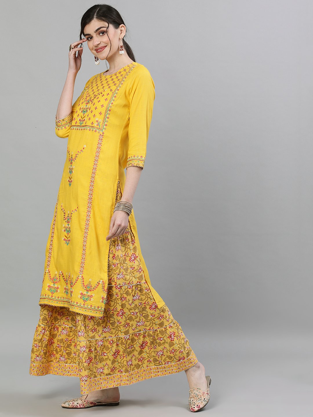 Yellow Embroidered Kurta Set