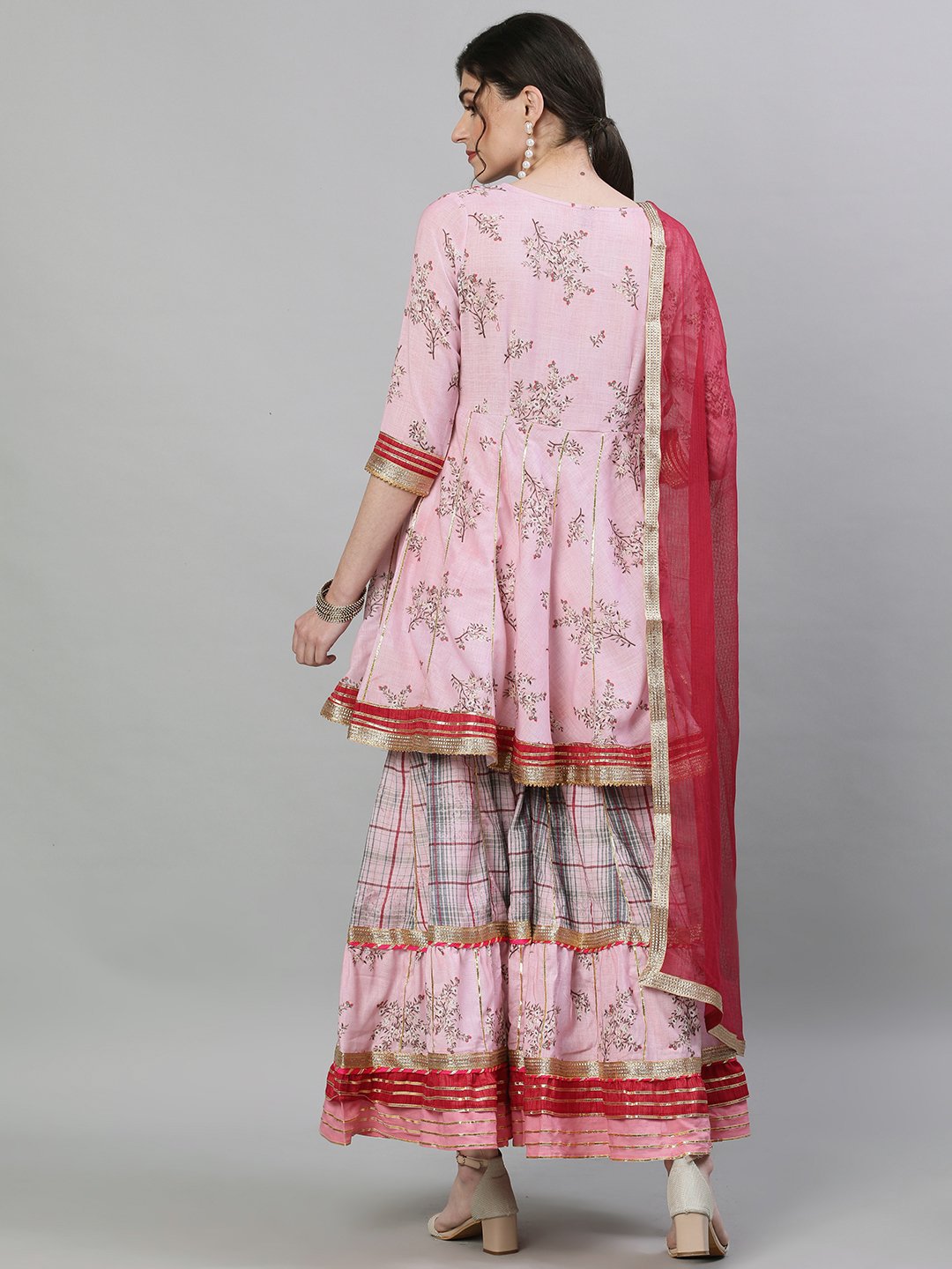 Masoom - Pink and Red Peplum Kurta Set