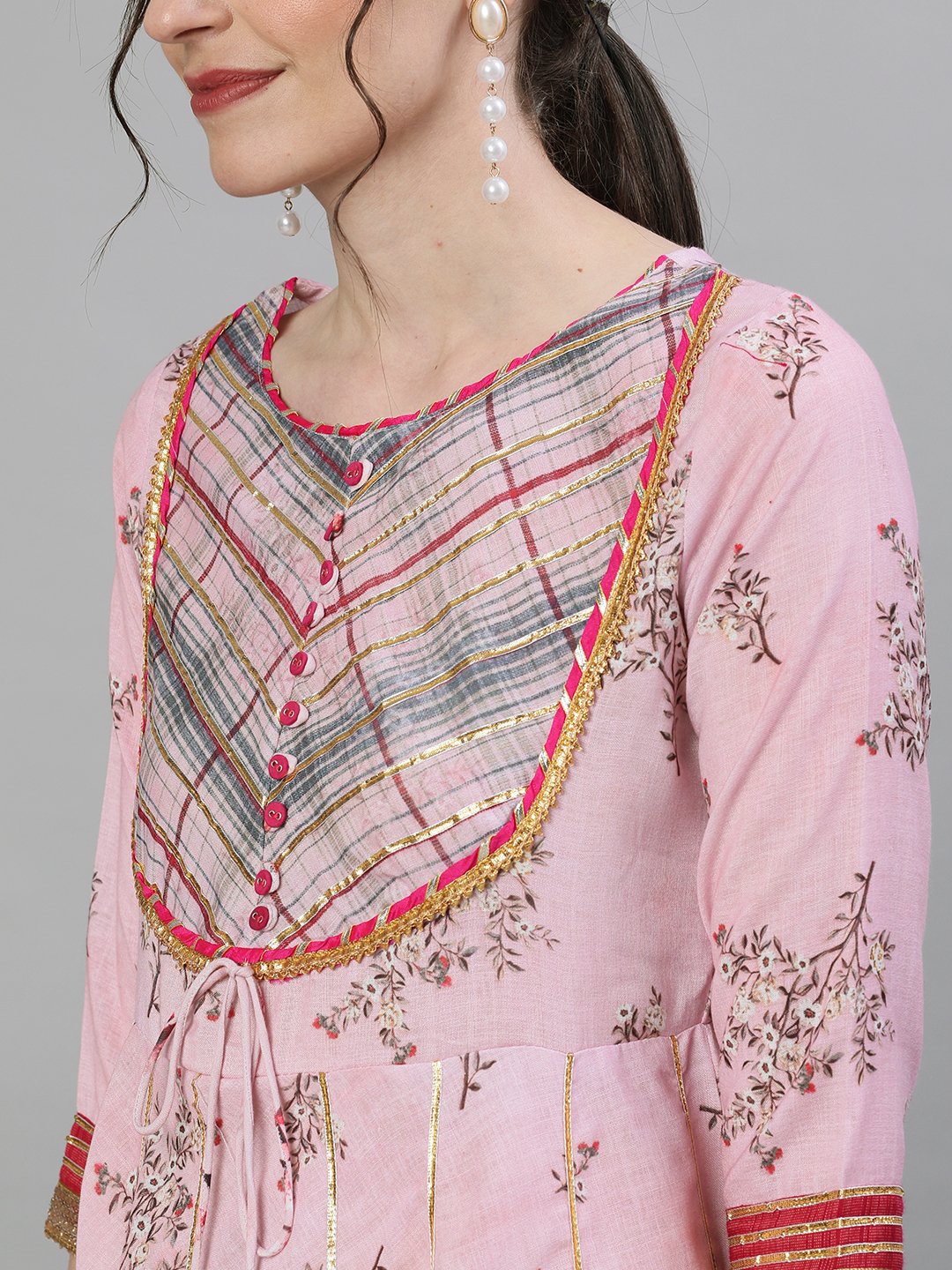 Masoom - Pink and Red Peplum Kurta Set