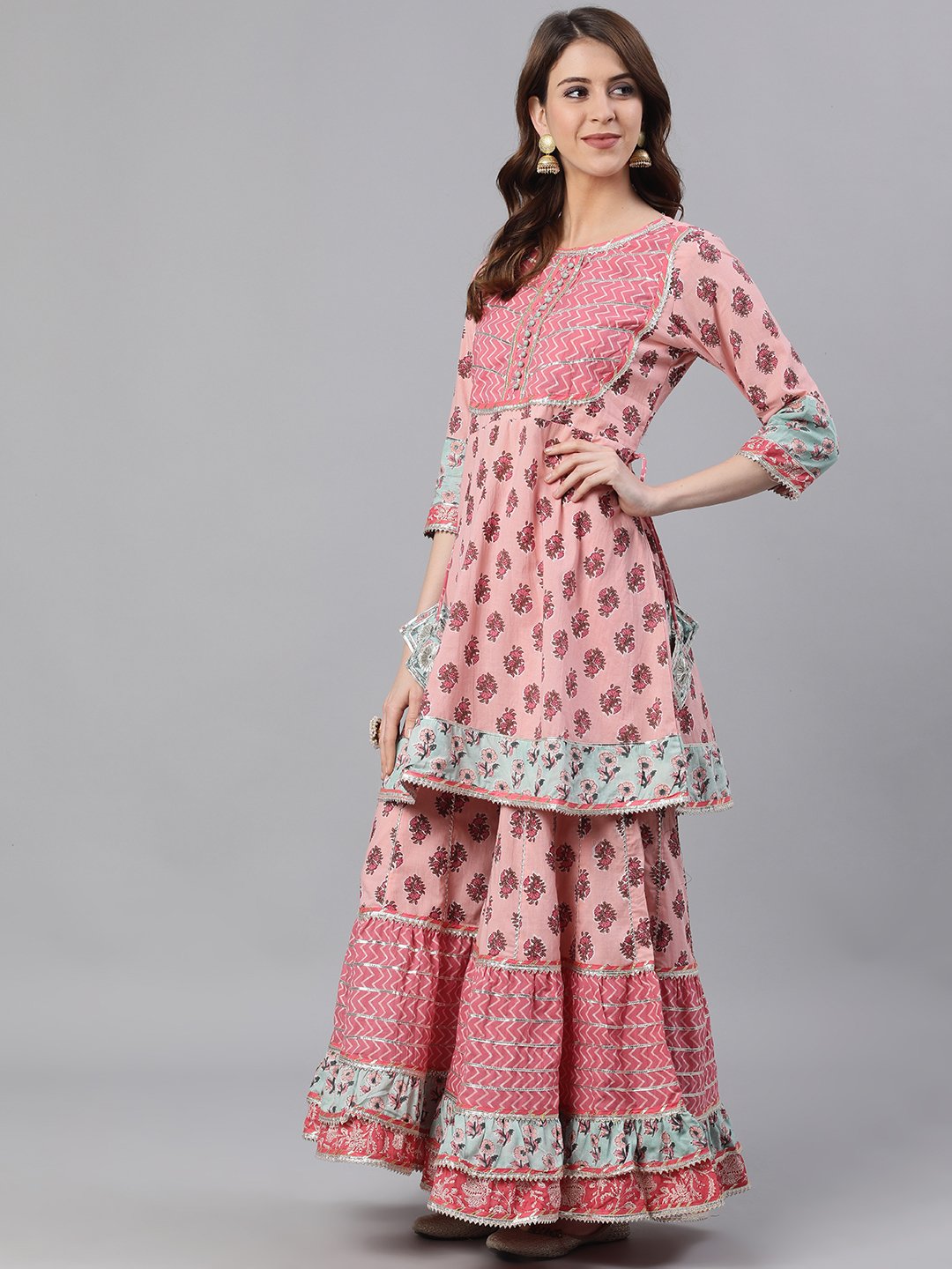 Jhalak - Pale Pink Peplum Kurta Set