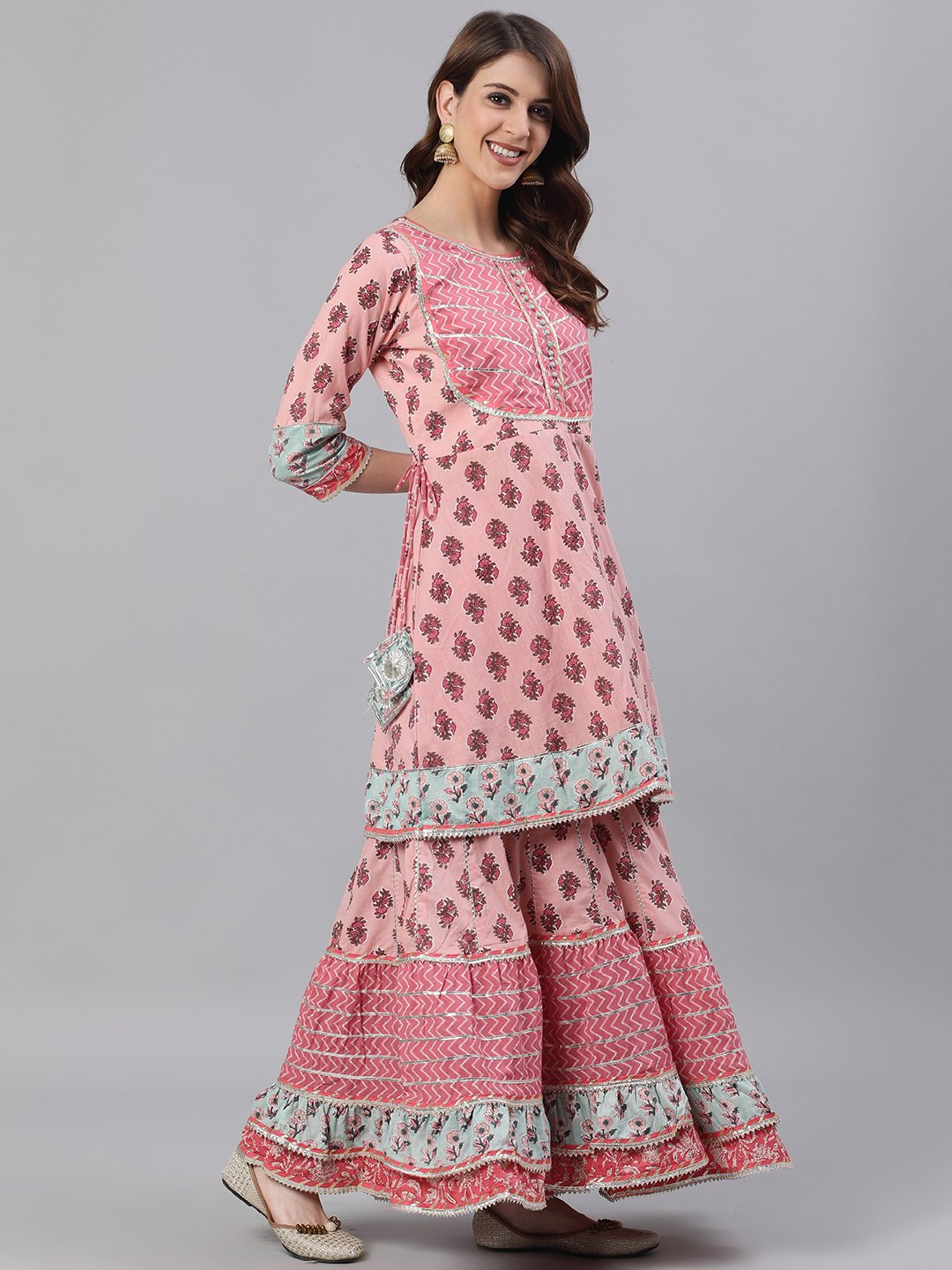 Jhalak - Pale Pink Peplum Kurta Set