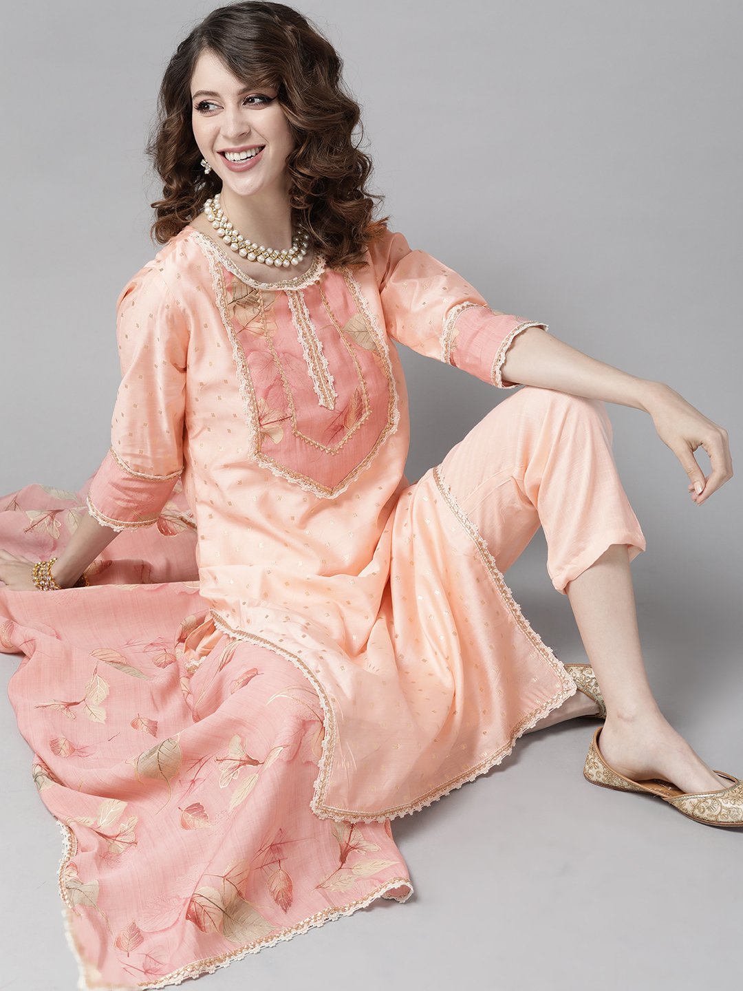 Somya- Peach Suit Set