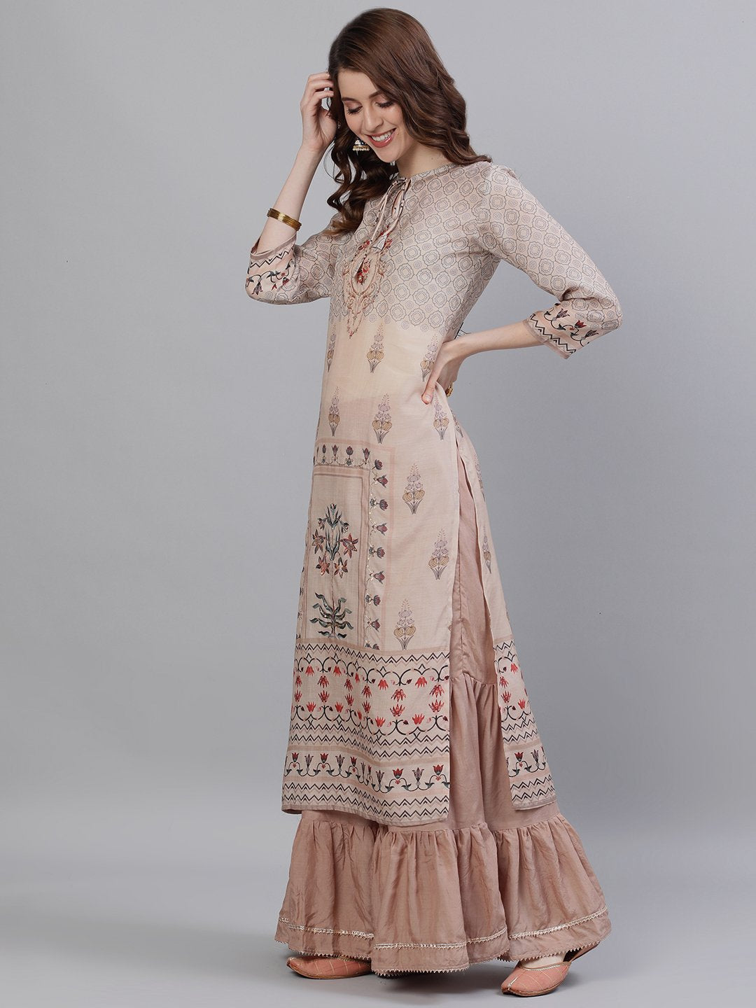 Perfectly Peach - Silk Sharara Set