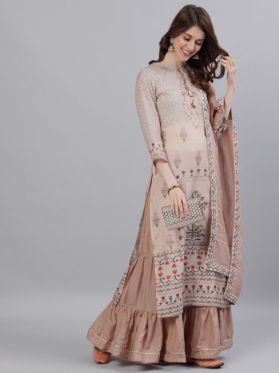 Perfectly Peach - Silk Sharara Set