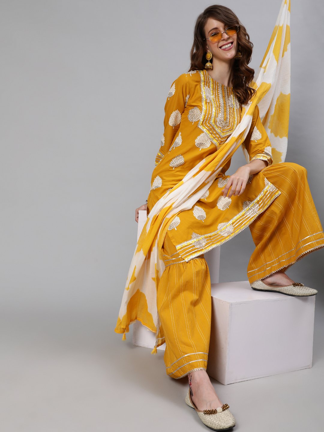 Designer Yellow Kurta Set