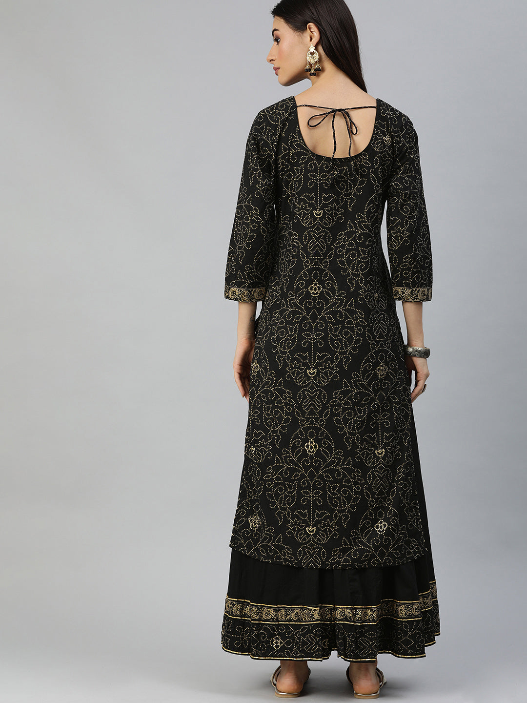 Black Gota Patti Embellished Kurta