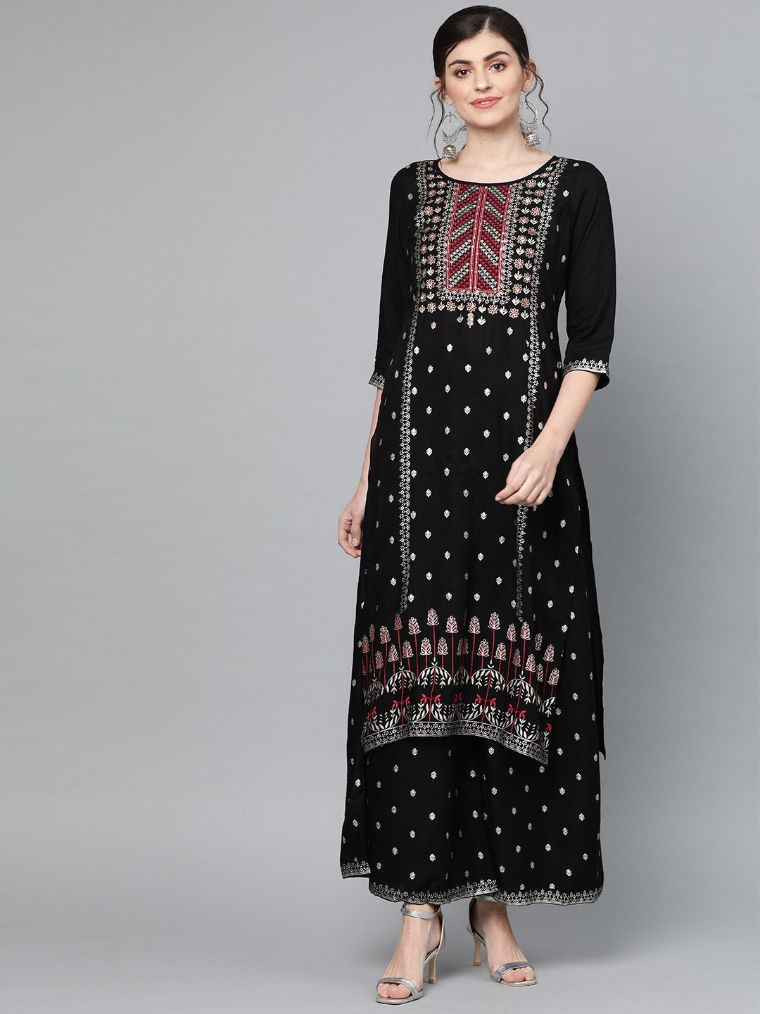 Ada - Embellished Black Kurta Set