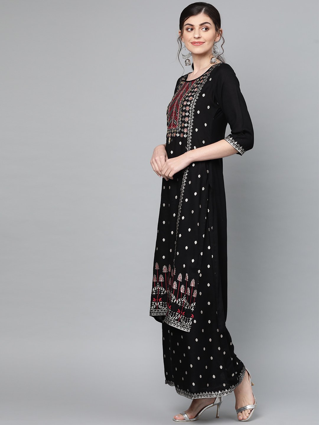 Ada - Embellished Black Kurta Set