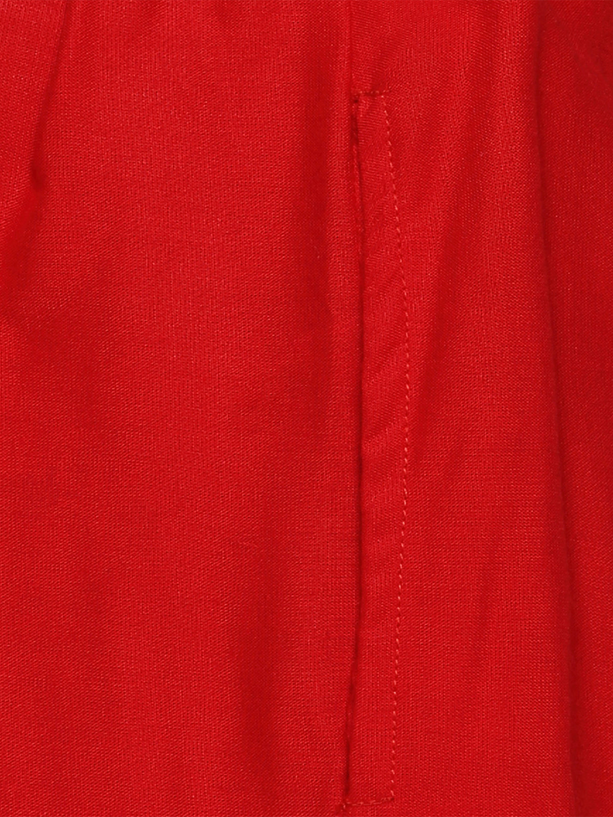 Ishin Rayon Red Solid Flared Women's Palazzo