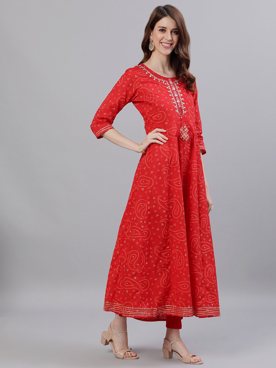 Kashish Red Anarkali Set